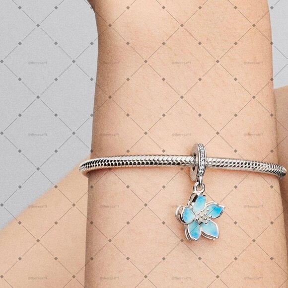 Pandora Blue Blossom Dangle Charm - Picture 4 of 4